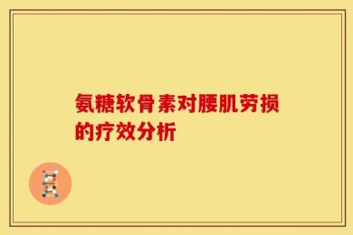 氨糖软骨素对腰肌劳损的疗效分析