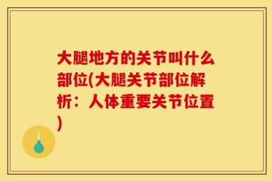 大腿地方的关节叫什么部位(大腿关节部位解析：人体重要关节位置)