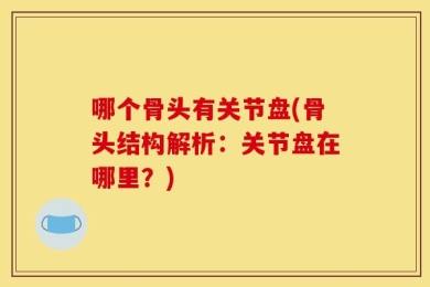 哪个骨头有关节盘(骨头结构解析：关节盘在哪里？)