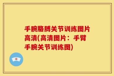 手腕胳膊关节训练图片高清(高清图片：手臂手腕关节训练图)