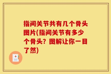 指间关节共有几个骨头图片(指间关节有多少个骨头？图解让你一目了然)
