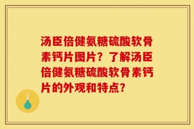 汤臣倍健氨糖硫酸软骨素钙片图片？了解汤臣倍健氨糖硫酸软骨素钙片的外观和特点？