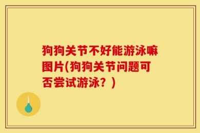 狗狗关节不好能游泳嘛图片(狗狗关节问题可否尝试游泳？)