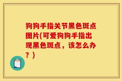 狗狗手指关节黑色斑点图片(可爱狗狗手指出现黑色斑点，该怎么办？)