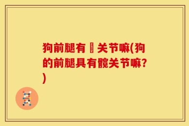 狗前腿有骻关节嘛(狗的前腿具有髋关节嘛？)