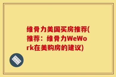 维骨力美国买房推荐(推荐：维骨力WeWork在美购房的建议)