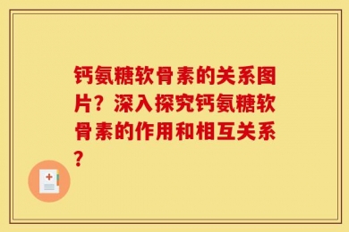 钙氨糖软骨素的关系图片？深入探究钙氨糖软骨素的作用和相互关系？