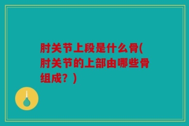 肘关节上段是什么骨(肘关节的上部由哪些骨组成？)