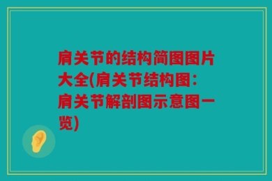 肩关节的结构简图图片大全(肩关节结构图：肩关节解剖图示意图一览)