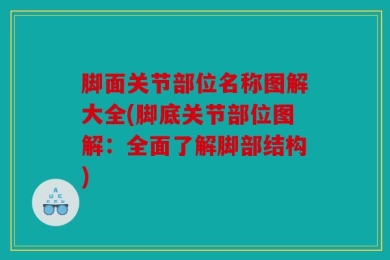 脚面关节部位名称图解大全(脚底关节部位图解：全面了解脚部结构)