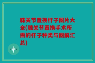 膝关节置换杆子图片大全(膝关节置换手术所需的杆子种类与图解汇总)