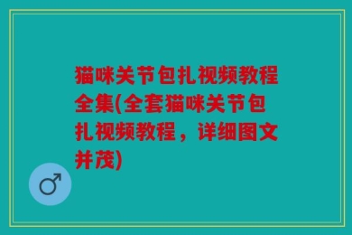 猫咪关节包扎视频教程全集(全套猫咪关节包扎视频教程，详细图文并茂)