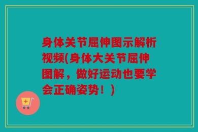 身体关节屈伸图示解析视频(身体大关节屈伸图解，做好运动也要学会正确姿势！)