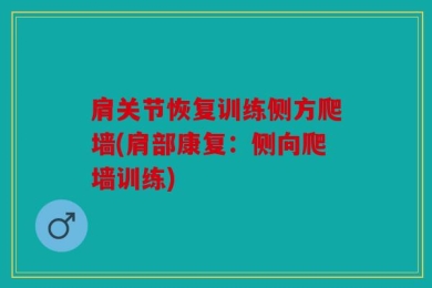 肩关节恢复训练侧方爬墙(肩部康复：侧向爬墙训练)