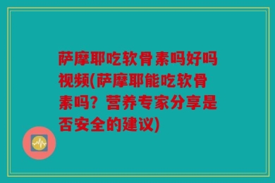 萨摩耶吃软骨素吗好吗视频(萨摩耶能吃软骨素吗？营养专家分享是否安全的建议)