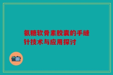 氨糖软骨素胶囊的手缝针技术与应用探讨