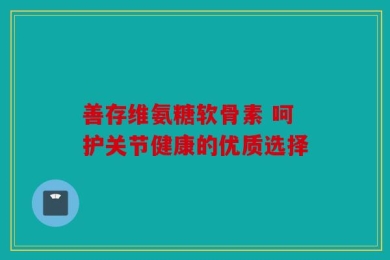 善存维氨糖软骨素 呵护关节健康的优质选择