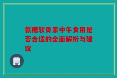 氨糖软骨素中午食用是否合适的全面解析与建议