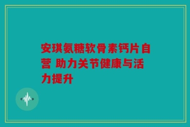 安琪氨糖软骨素钙片自营 助力关节健康与活力提升