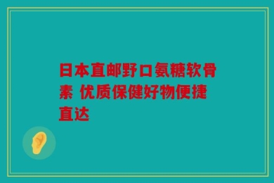 日本直邮野口氨糖软骨素 优质保健好物便捷直达