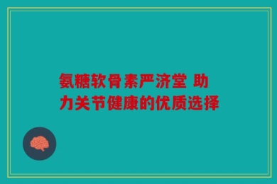 氨糖软骨素严济堂 助力关节健康的优质选择