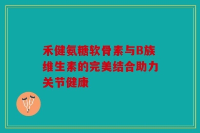 禾健氨糖软骨素与B族维生素的完美结合助力关节健康