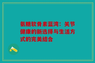 氨糖软骨素蓝湾：关节健康的新选择与生活方式的完美结合