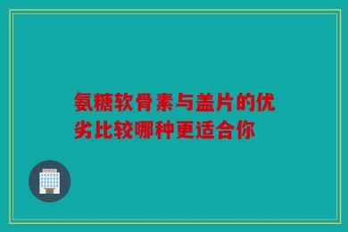 氨糖软骨素与盖片的优劣比较哪种更适合你