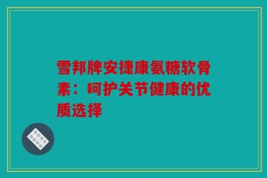 雪邦牌安捷康氨糖软骨素：呵护关节健康的优质选择