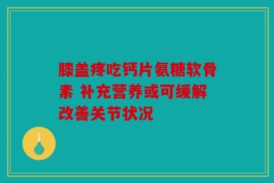 膝盖疼吃钙片氨糖软骨素 补充营养或可缓解改善关节状况