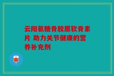 云阳氨糖骨胶原软骨素片 助力关节健康的营养补充剂