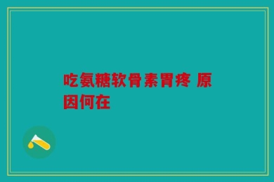 吃氨糖软骨素胃疼 原因何在