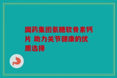 国药集团氨糖软骨素钙片 助力关节健康的优质选择