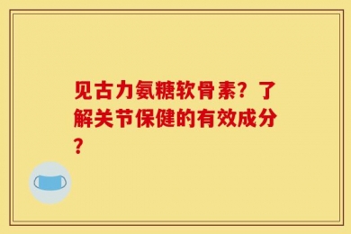 见古力氨糖软骨素？了解关节保健的有效成分？