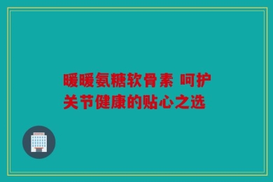 暖暖氨糖软骨素 呵护关节健康的贴心之选