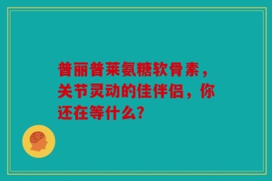 普丽普莱氨糖软骨素，关节灵动的佳伴侣，你还在等什么？