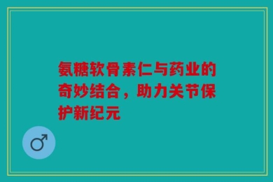 氨糖软骨素仁与药业的奇妙结合，助力关节保护新纪元