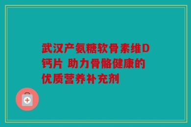 武汉产氨糖软骨素维D钙片 助力骨骼健康的优质营养补充剂