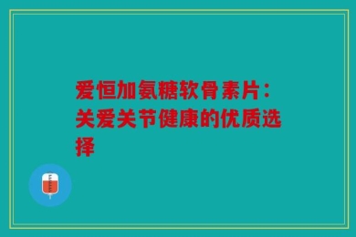 爱恒加氨糖软骨素片：关爱关节健康的优质选择