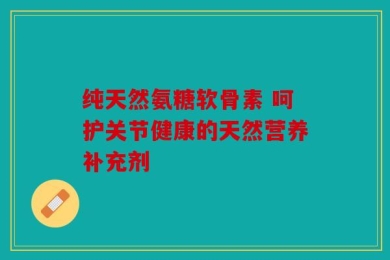 纯天然氨糖软骨素 呵护关节健康的天然营养补充剂