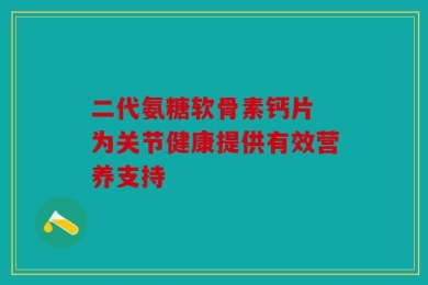 二代氨糖软骨素钙片 为关节健康提供有效营养支持