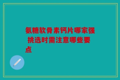 氨糖软骨素钙片哪家强 挑选时需注意哪些要点