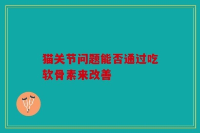 猫关节问题能否通过吃软骨素来改善