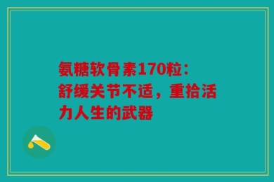 氨糖软骨素170粒：舒缓关节不适，重拾活力人生的武器