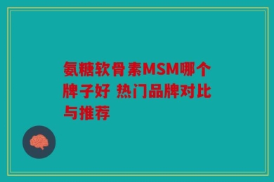 氨糖软骨素MSM哪个牌子好 热门品牌对比与推荐