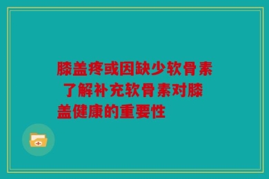 膝盖疼或因缺少软骨素 了解补充软骨素对膝盖健康的重要性
