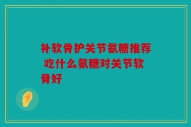 补软骨护关节氨糖推荐 吃什么氨糖对关节软骨好