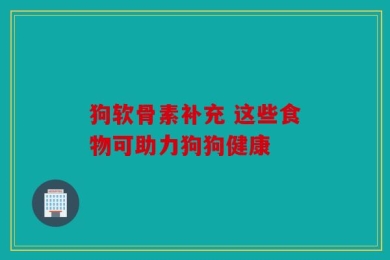 狗软骨素补充 这些食物可助力狗狗健康