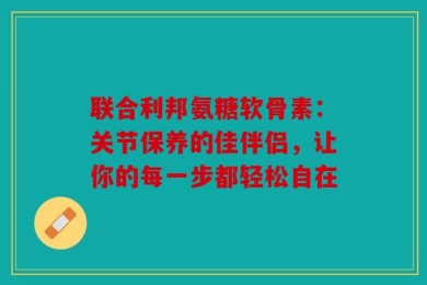 联合利邦氨糖软骨素：关节保养的佳伴侣，让你的每一步都轻松自在