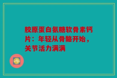 胶原蛋白氨糖软骨素钙片：年轻从骨骼开始，关节活力满满